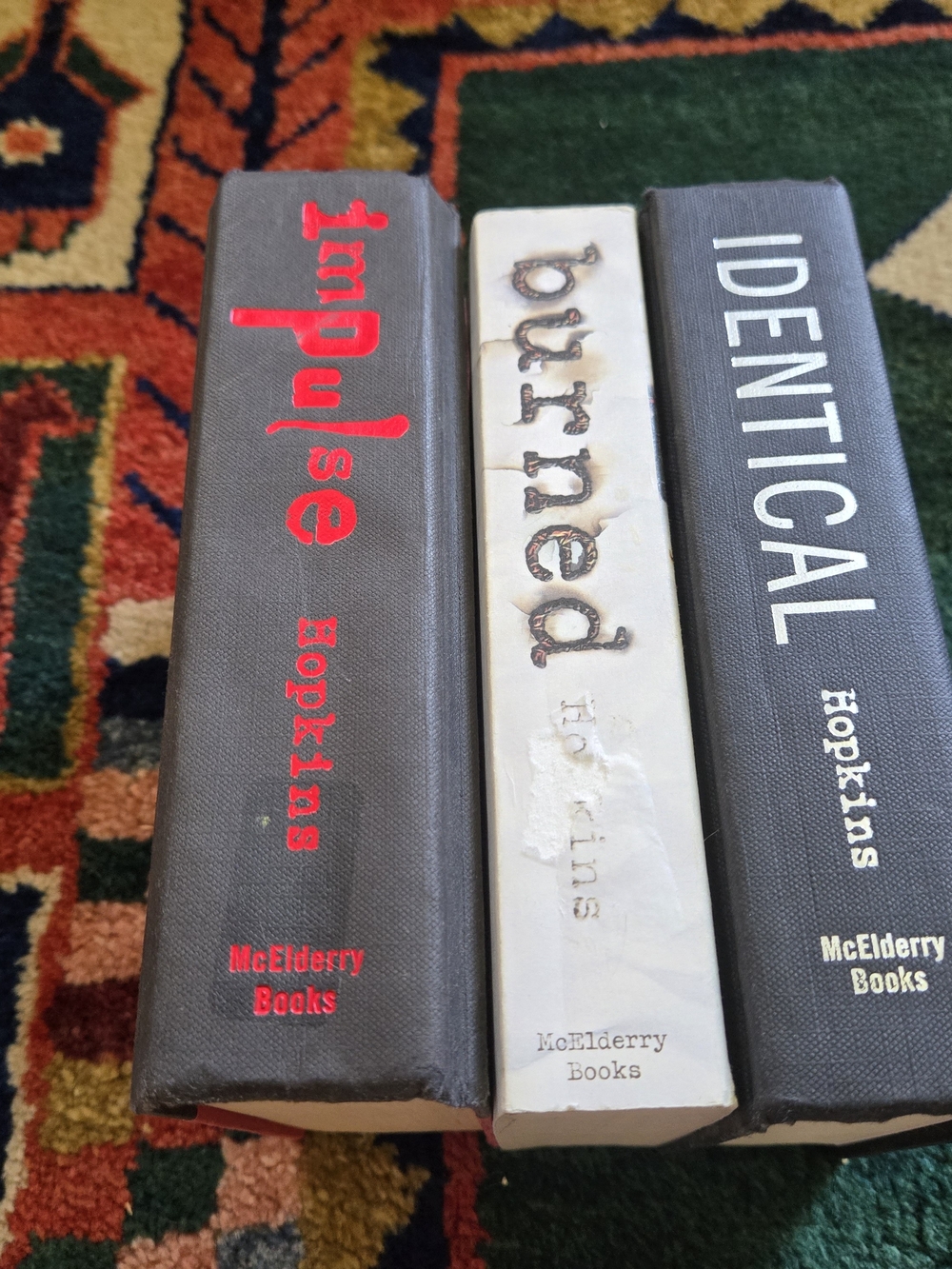 Ellen Hopkins Book Lot 3 Books Burned Impulse Identical Paperback Hardcover
